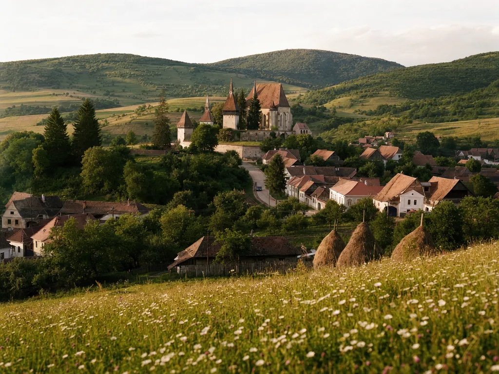 Sat săsesc cu biserică fortificată în Transilvania
